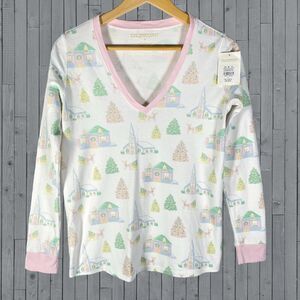Beaufort Bonnet Womens Lounge Pajama Top Small Christmas Knit Coastal Living New